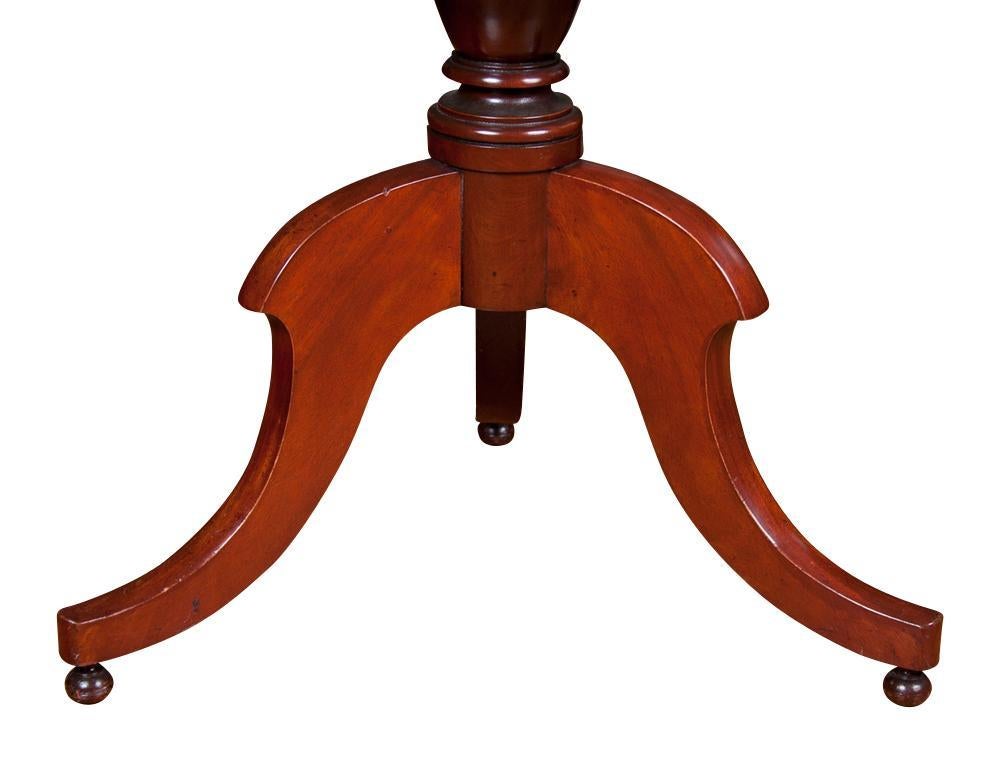 English Tilt Top End, Lamp, Tea, SideTable, Mahogany on Tripod Base, 19th C.