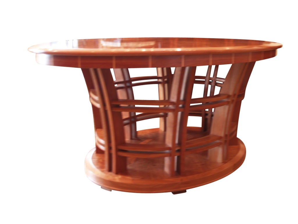 Modern Oval Center, Dining, Breakfast, Library Table w/Inlays, Mid-Century