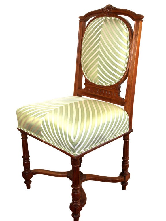 Set of Six French Louis XVI Style Side Chairs, 19th Century For Sale 2