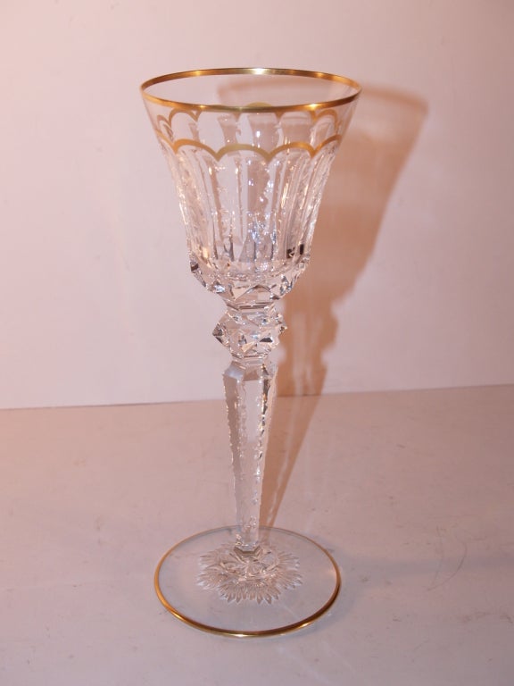 French Important Set of St Louis Cut Crystal Stemware, 20th Century