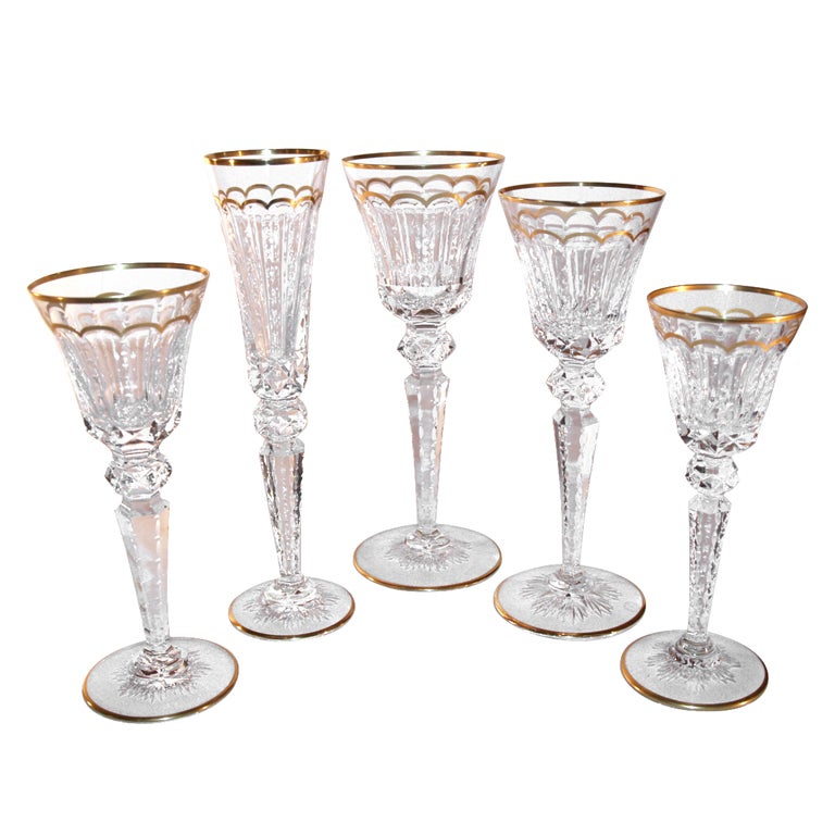 Important Set of St Louis Cut Crystal Stemware, 20th Century