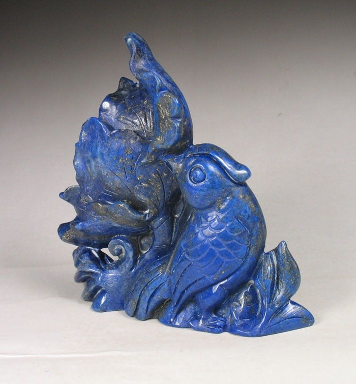 Chinese Lapis Bird with Flower