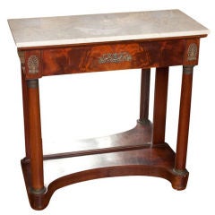 Empire Petticoat Console With Marble Top & Mirrored Back
