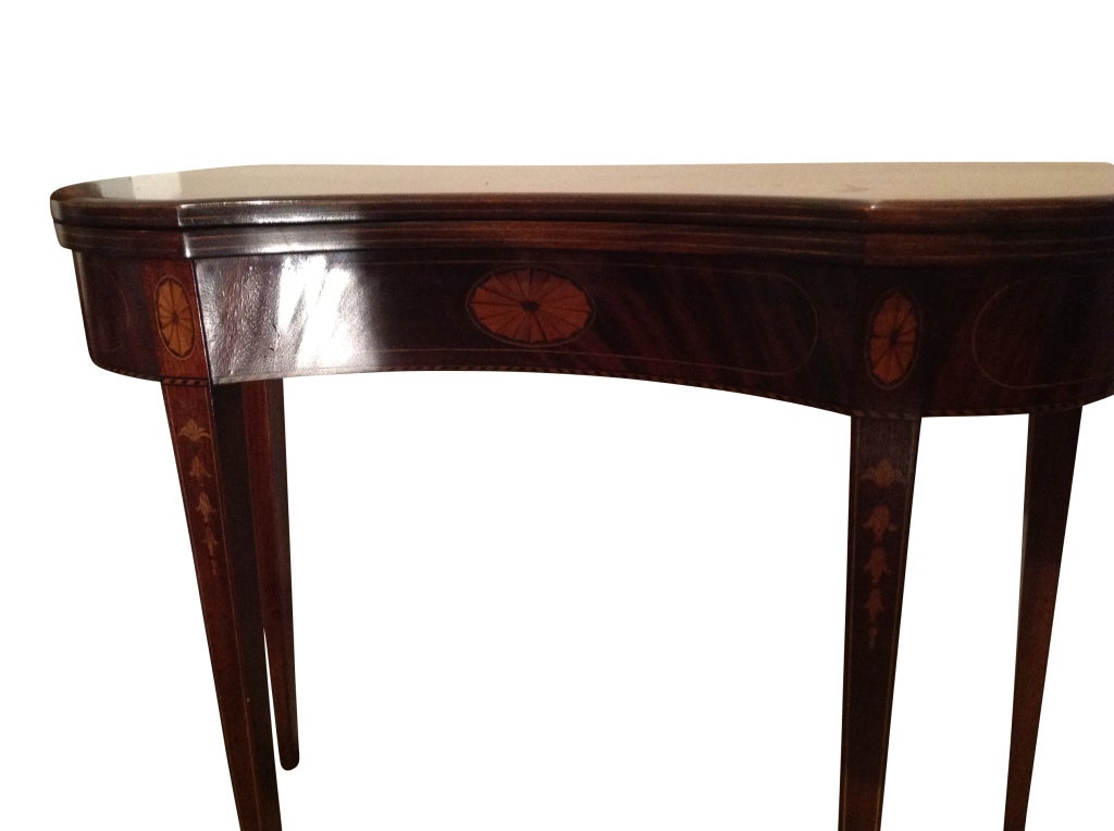 Hepplewhite Style Card, Console table, Mahogany With Floral Motif Inlay. One Back Leg Pulls Out To Support The Flip Top, Original Restored Finish

Originally $ 3,950.00

PLEASE CHECK OUT OUR WEB SITE FOR ADDITIONAL SPECIALS
