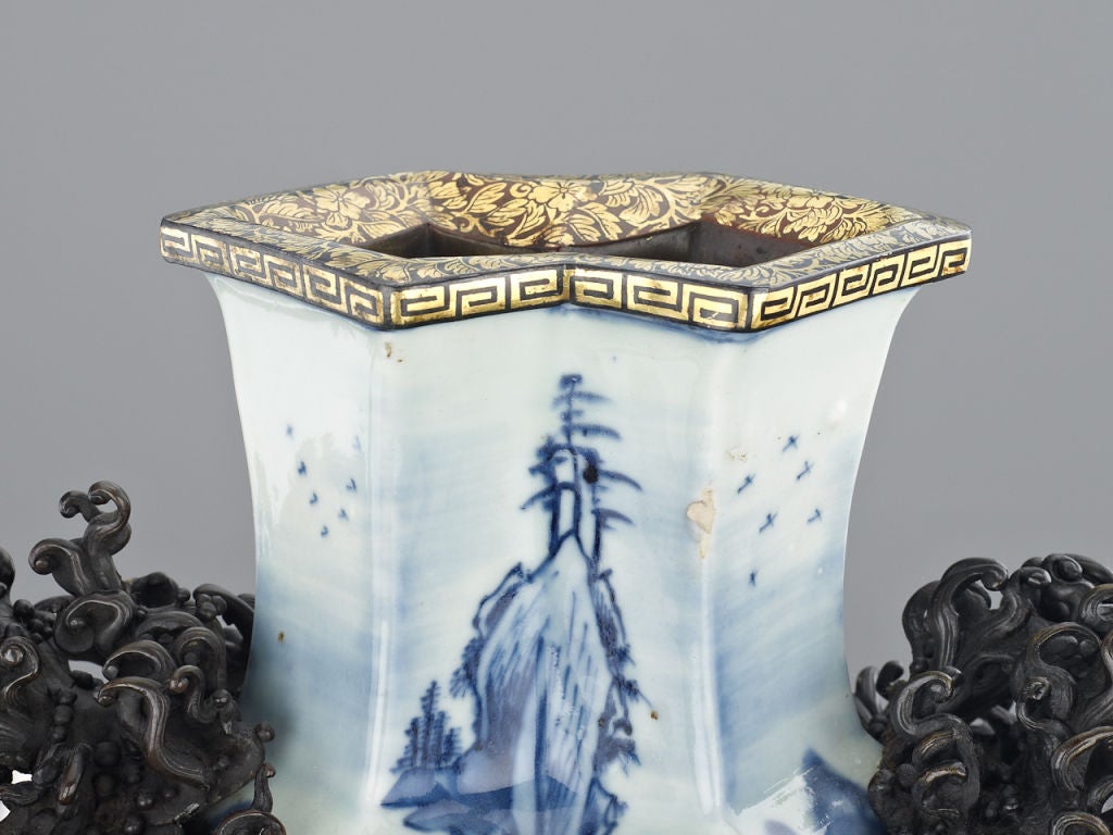 A Chinese Ming vase with Japanese bronze mounts 4