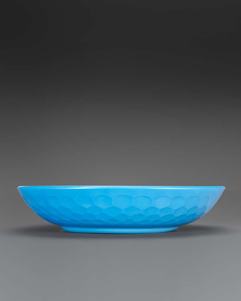 Large "Peacock Blue" Glass Plate