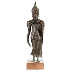A Sukhotai-style bronze figure of Buddha