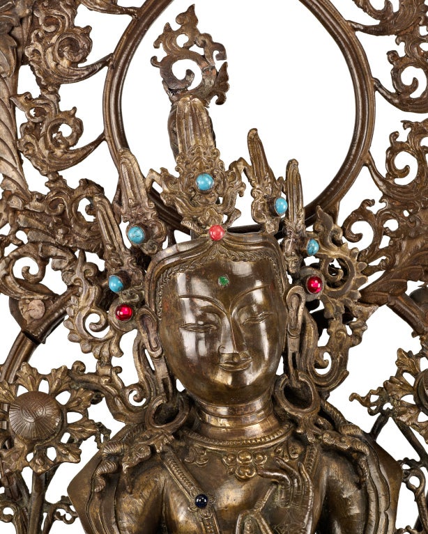 A large and impressive Nepalese bronze altar group In Good Condition In Winter Park, FL