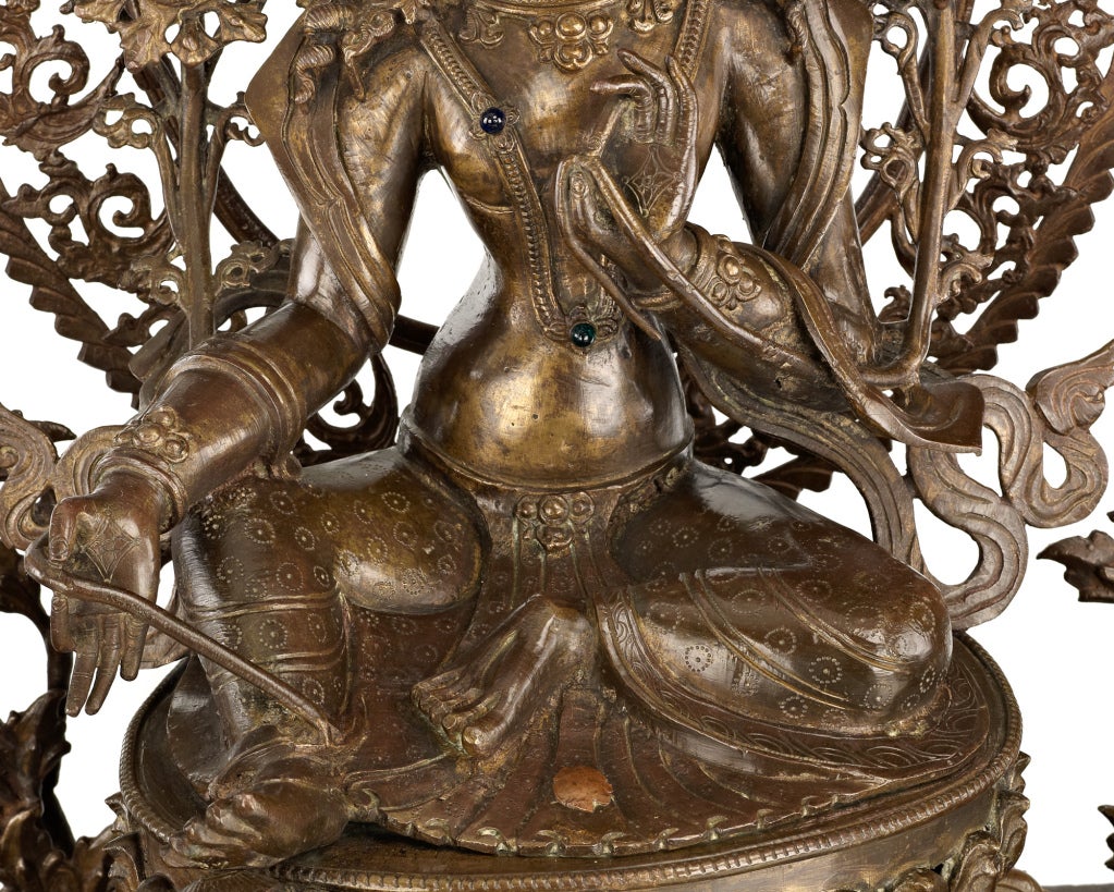 Precious Stone A large and impressive Nepalese bronze altar group