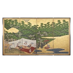 A four-panel Japanese screen