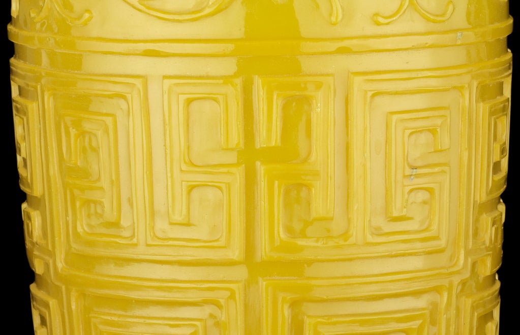 Large Yellow Glass Vase 4