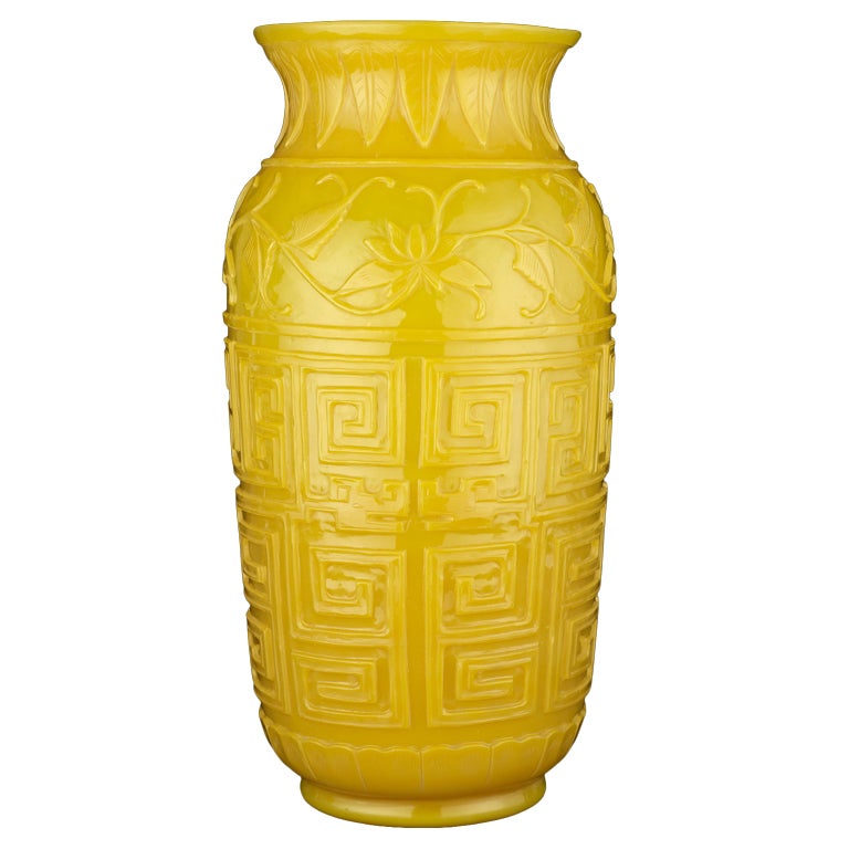 Large Yellow Glass Vase