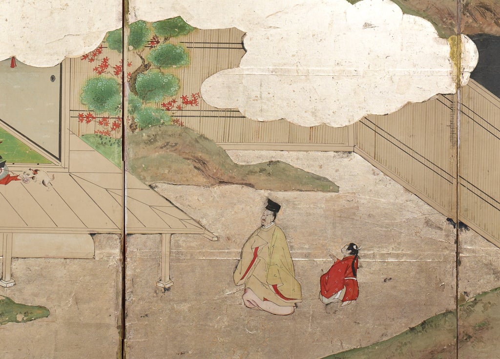 19th Century A six-panel Japanese screens (byobu)