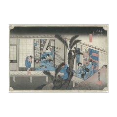 Akasaka: Inn With Serving Maids by Hiroshige