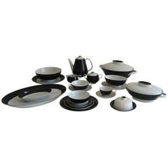 Vintage Set for 12 1960s Black and White Rosenthal China, Germany