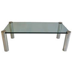 Italian Chrome and Glass Coffee/Cocktail Table