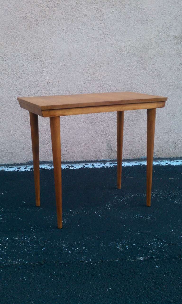 Mid Century Conant Ball side table. Entire table is made of Birch wood. Markings are on underside of table.