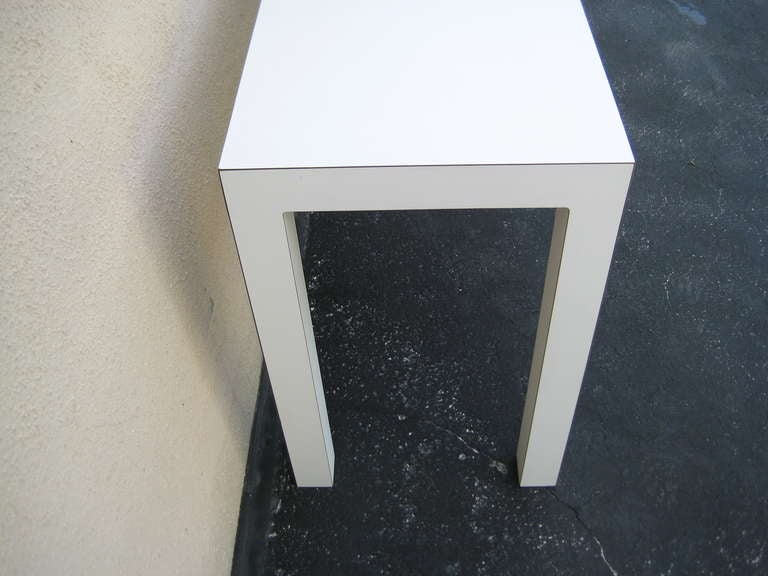 American 1970s White Parsons Table or  Desk