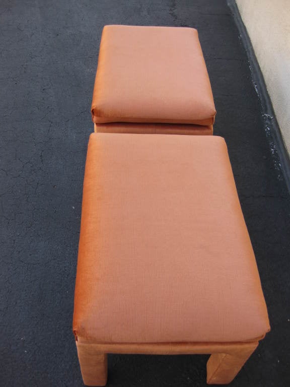 Modern Pair of Midcentury Velvet Upholstered Benches by Drexel