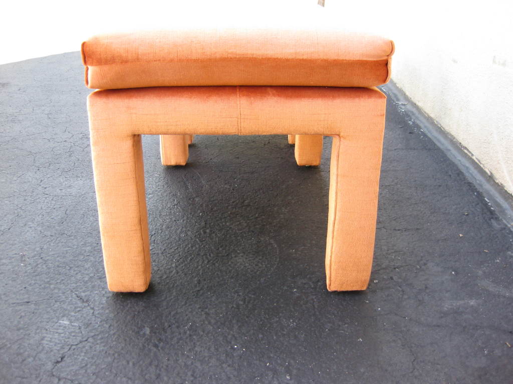 American Pair of Midcentury Velvet Upholstered Benches by Drexel