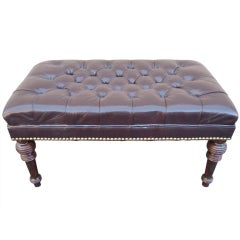 Chesterfield  Leather Tufted Stool / Ottoman