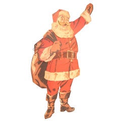 1940s Large Life Size Santa Claus Christmas Decoration Display