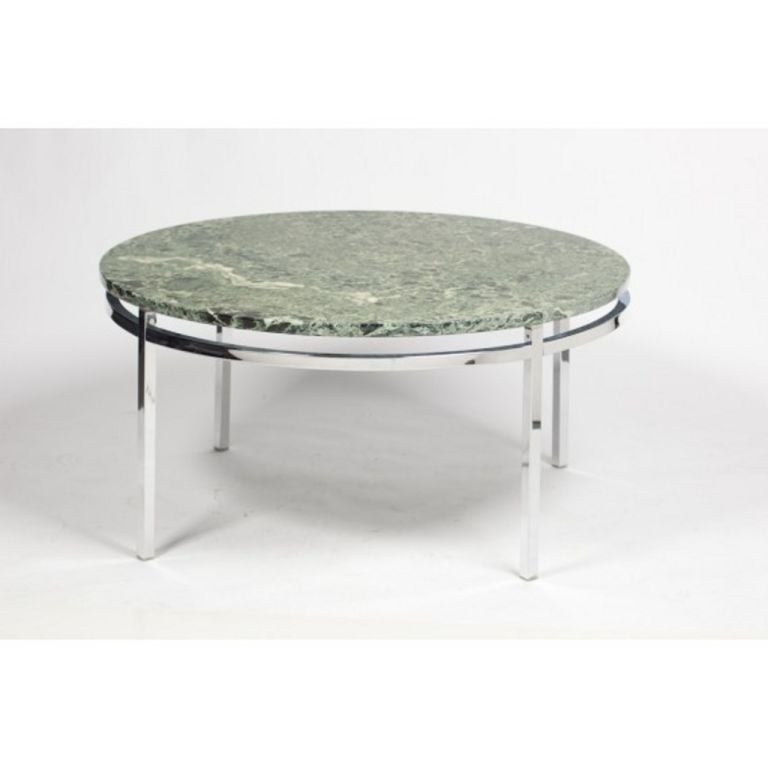 Round Marble and Chrome Coffee Table, 1969