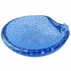 Murano Glass Bowl with Gold Flecks, circa 1950s 10