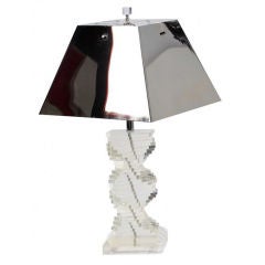Lucite and Chrome Lamp in the manner of Karl Springer