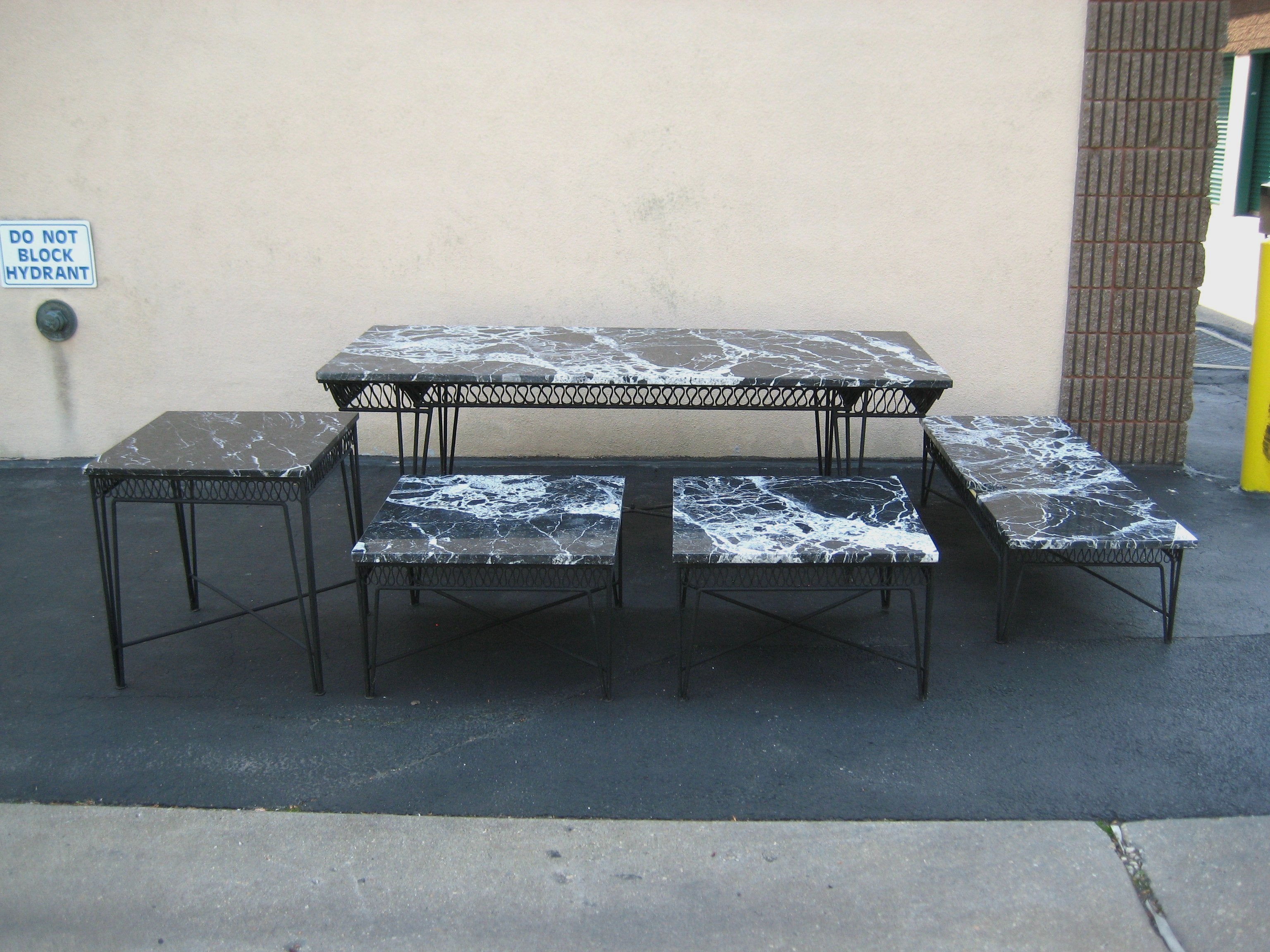 Maurizio Tempestino for Salterini Marble and Wrought Iron Tables Indoor Outdoor