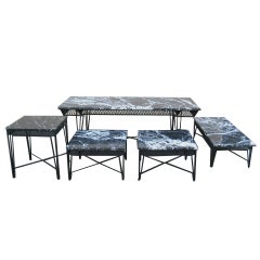 Maurizio Tempestino for Salterini Marble and Wrought Iron Tables Indoor Outdoor