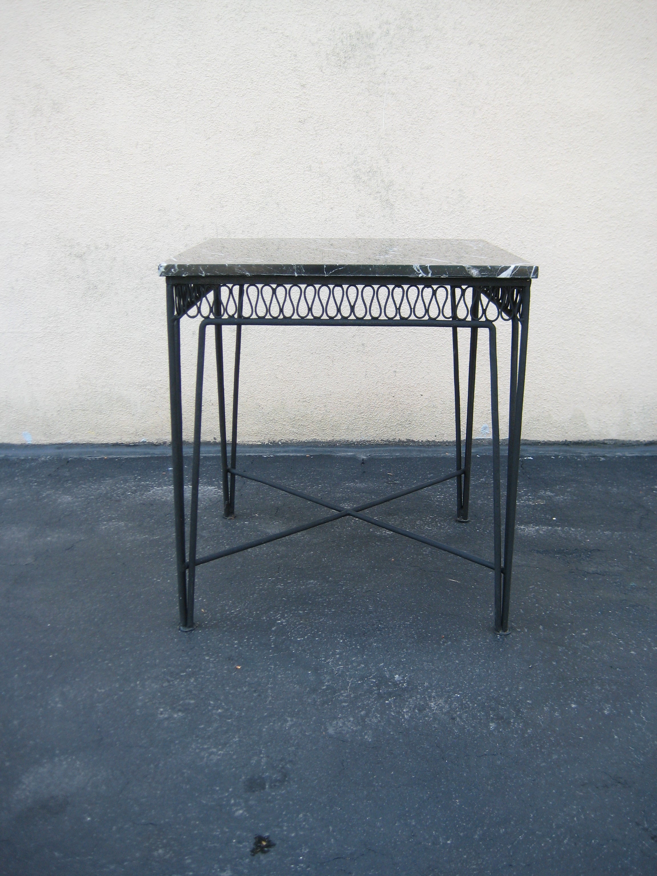 Maurizio Tempestini for Salterini Marble and Wrought Iron Side or End Table