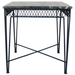 Maurizio Tempestini for Salterini Marble and Wrought Iron Side or End Table