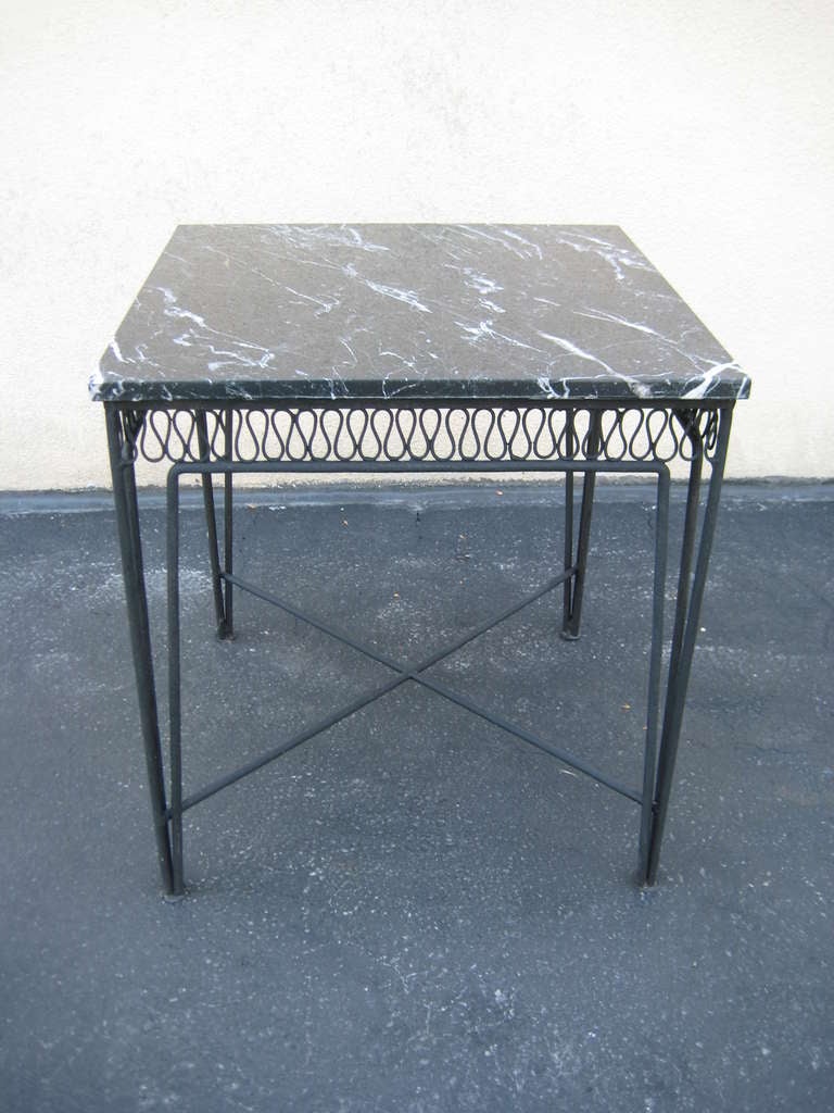 Maurizio Tempestino for Salterini Marble and Wrought Iron Tables Indoor Outdoor In Excellent Condition In New York, NY