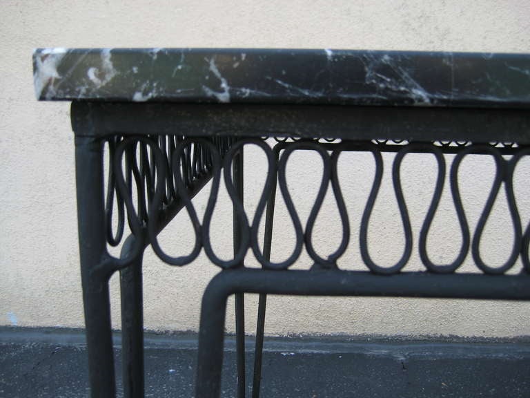 20th Century Maurizio Tempestini for Salterini Marble and Wrought Iron Side or End Table