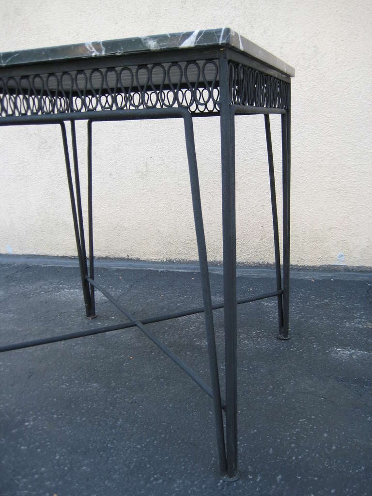 Maurizio Tempestini for Salterini Marble and Wrought Iron Side or End Table 1