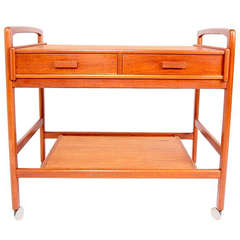 Mid Century Danish Teak Bar Cart