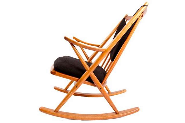 Mid-20th Century Frank Reenskaug for Bramin, 1958 Danish Modern Rocking Chair
