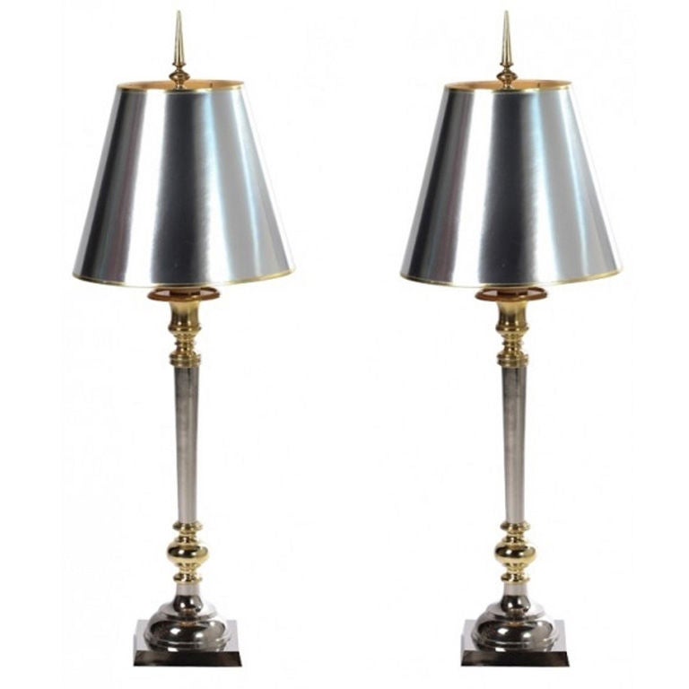 Midcentury Chrome and Brass Lamps