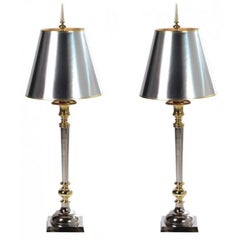 Vintage Midcentury Chrome and Brass Lamps