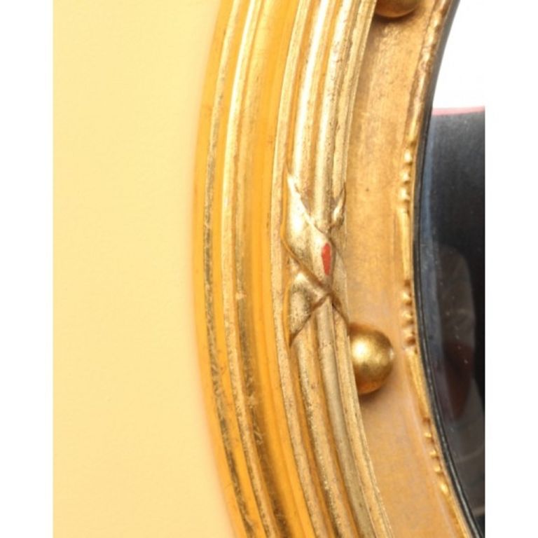 20th Century Regency Style Gilded Convex Mirror