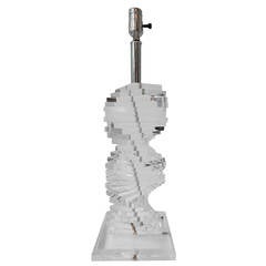 Style of Karl Springer Lucite Table Lamp 6