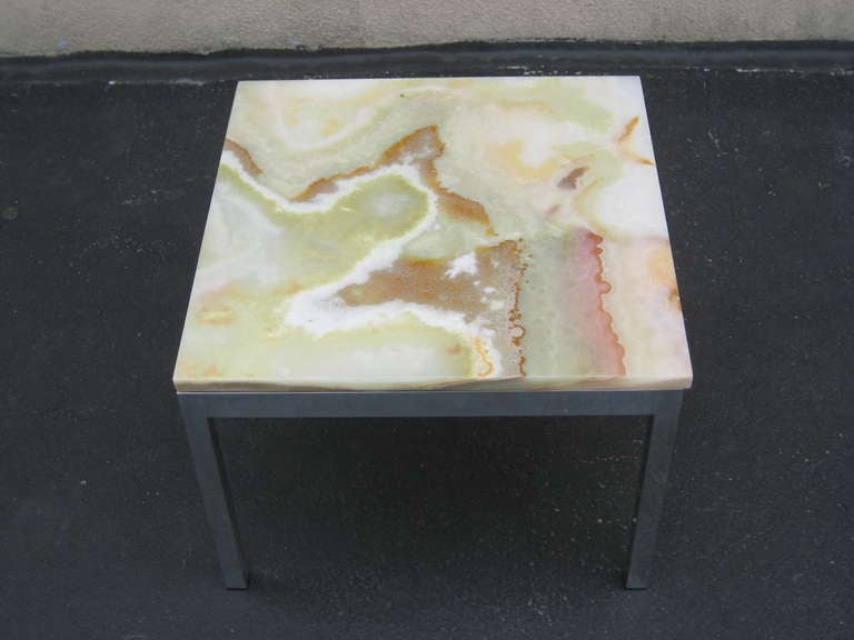 Mid Century Marble and Chrome Side table
