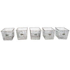 Antique Industry Industrial Metal Locker Baskets 7