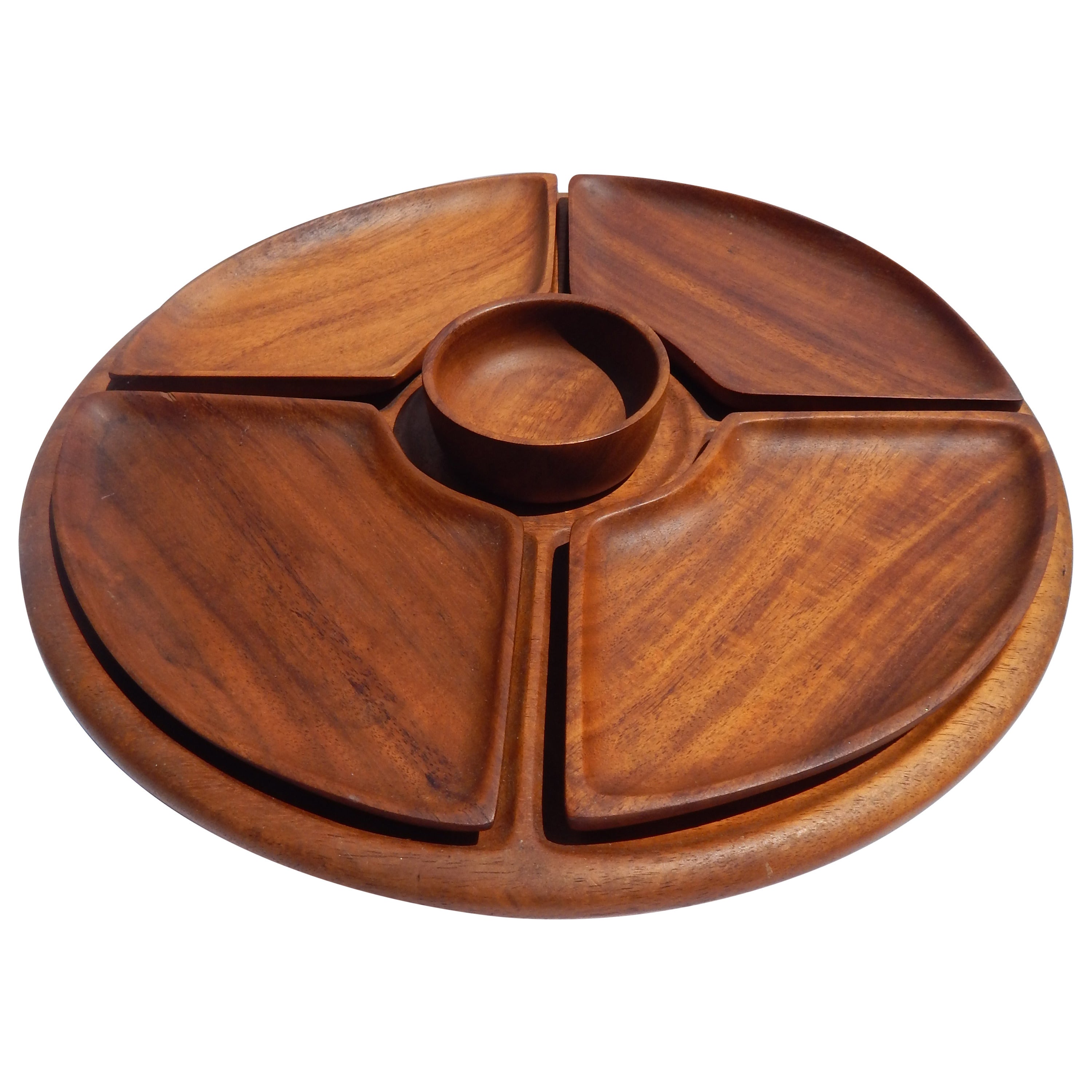 1960s Teak Lazy Susan