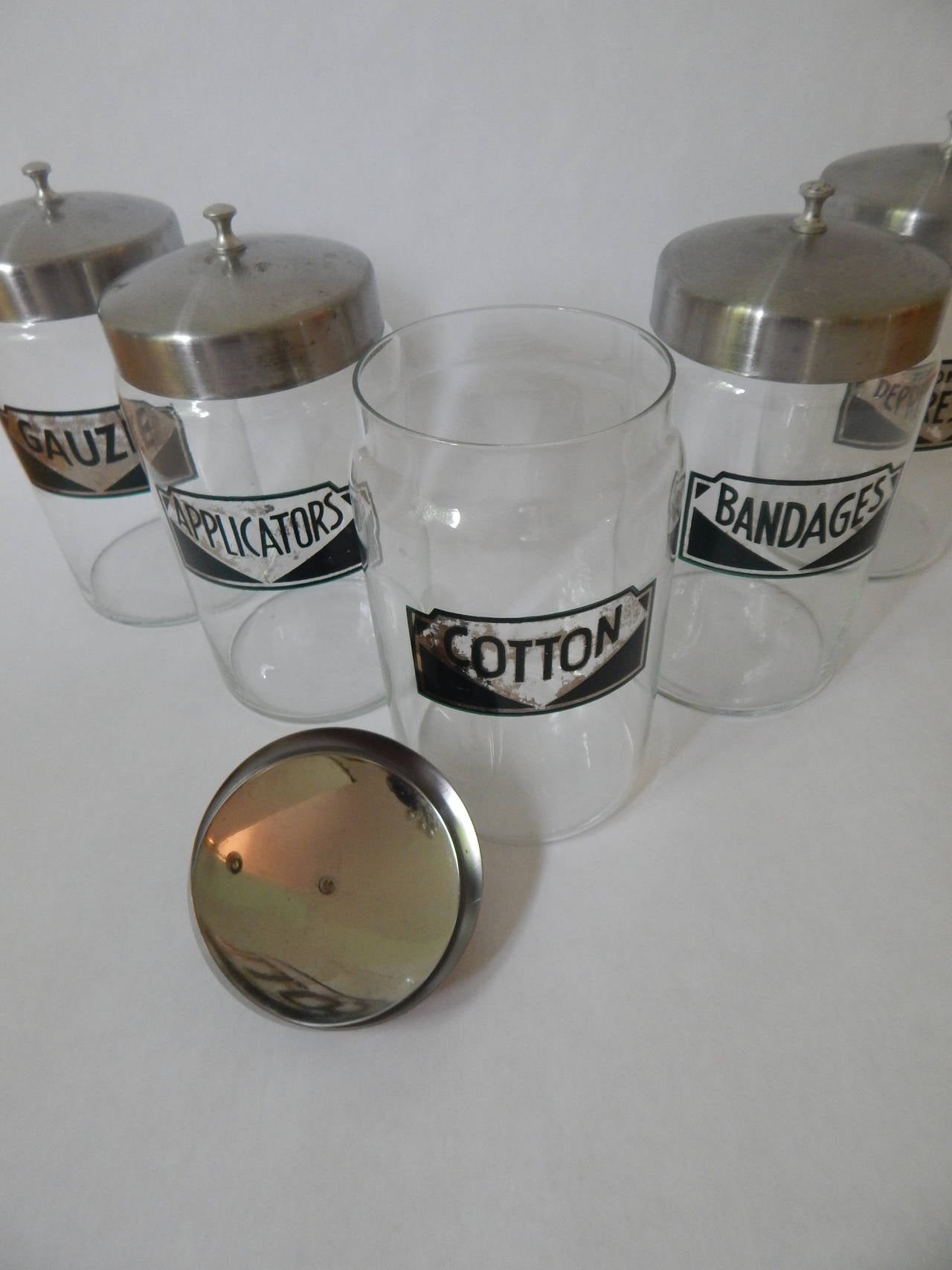 American Set of Five Apothecary Jars