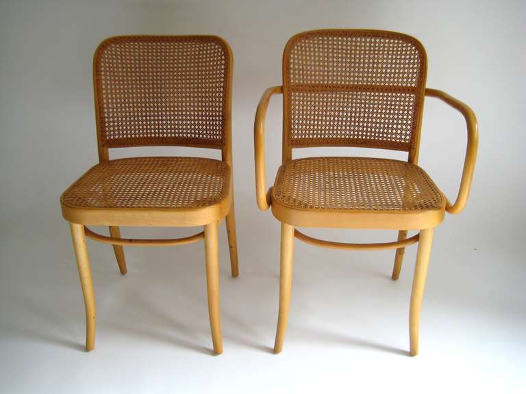 Josef Hoffmann, Czechoslovakia Bentwood and Cane Set of 6 Chairs In Good Condition In New York, NY