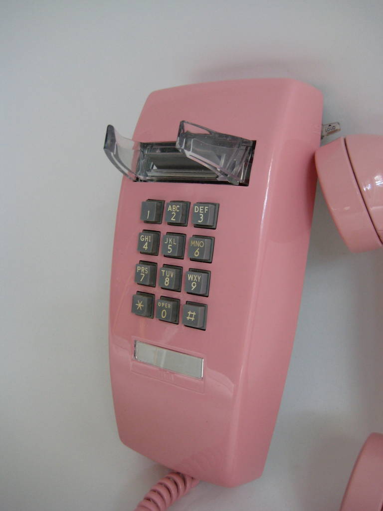 American 1980s Pink Telephone For Sale