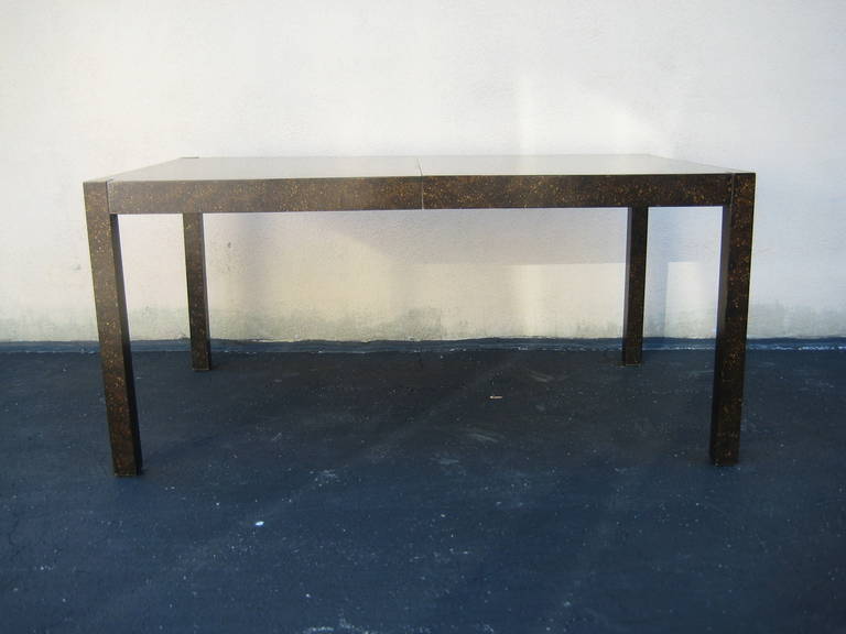 Wood 1960s Drexel Oil Drop Parsons Dining Table with Two Leaves For Sale
