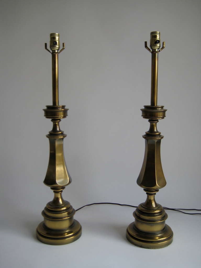 Pair of Brass Stiffel Lamps For Sale at 1stdibs